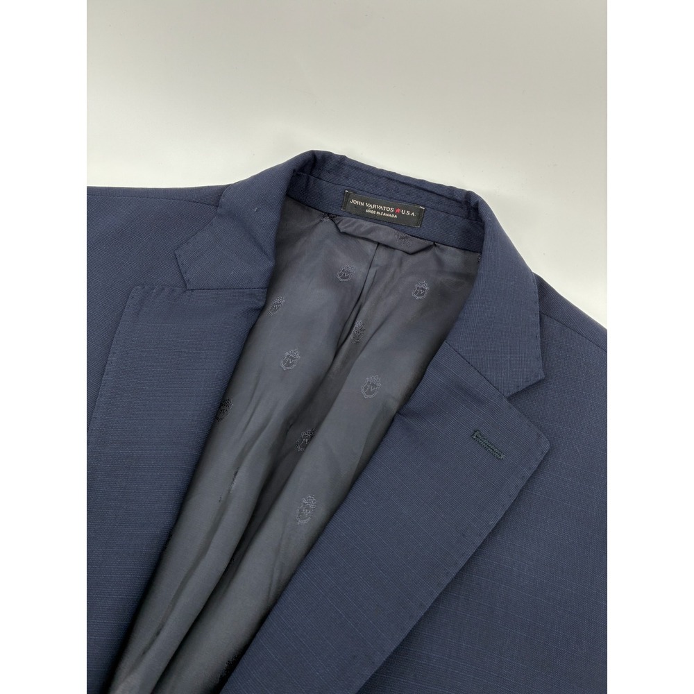 John Varvatos USA Navy Blue 100% Wool 2 Button Blazer Sport Coat Jacket 40R